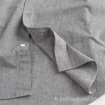 Chemise décontractée en coton solide à manches courtes pour hommes durable